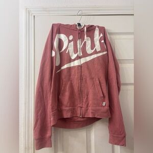 Pink victoria secret zip up hoodie